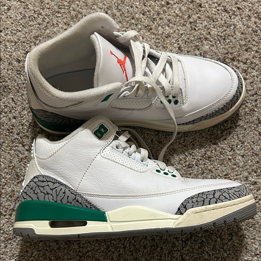 Jordan 3 Retro White and Green Shoes